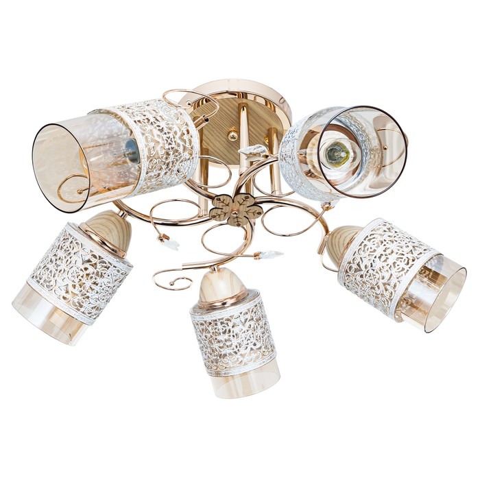 Люстра  "Севилья" 5x40Вт Е27 золото 58х58х28