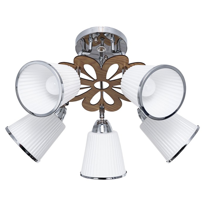 Люстра потолочная "Розалия" 5 ламп Е27 хром 45х45х33