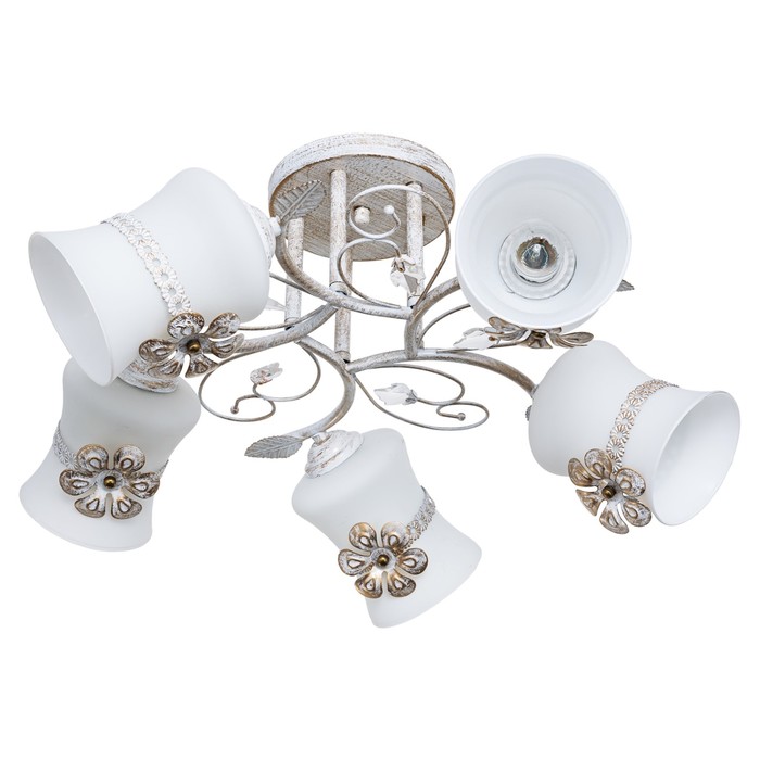 Люстра  "Снежана" 5x40Вт  Е27 античный белый 63х63х28 см.