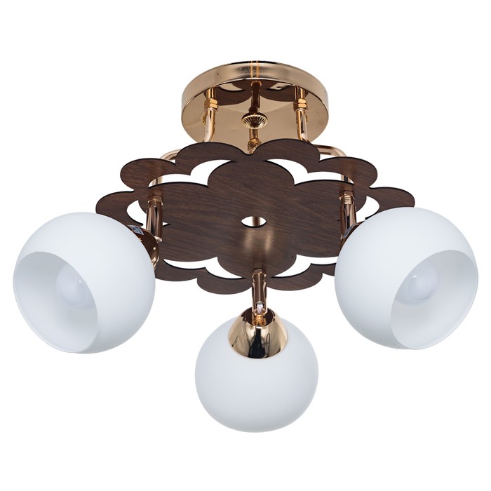 Люстра потолочная "Натали" 3 лампы Е27 коричневый,золотой 46х46х28