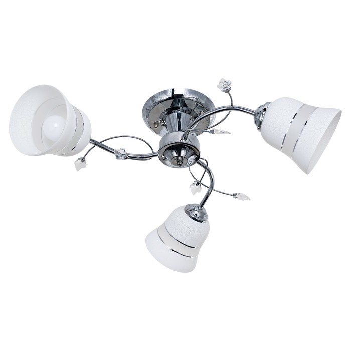 Люстра потолочная "Милена" 3 лампы Е27 хром 65х65х20