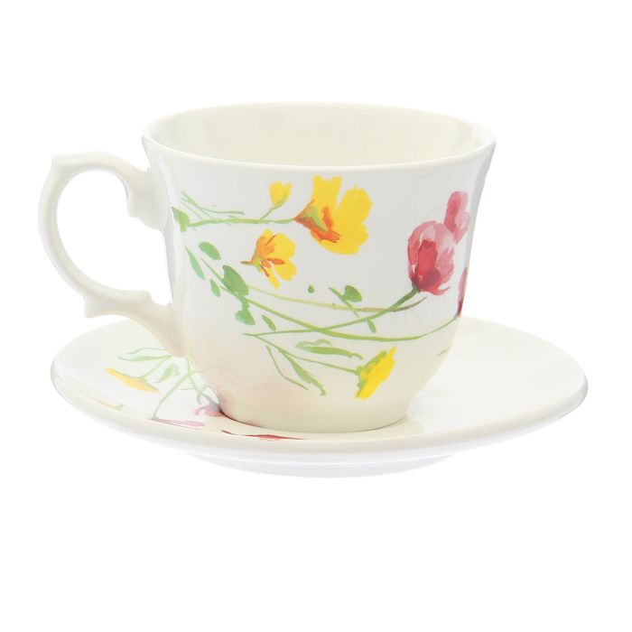 Чайная пара 270 мл "Арина. Лютики", блюдце 14,7 см