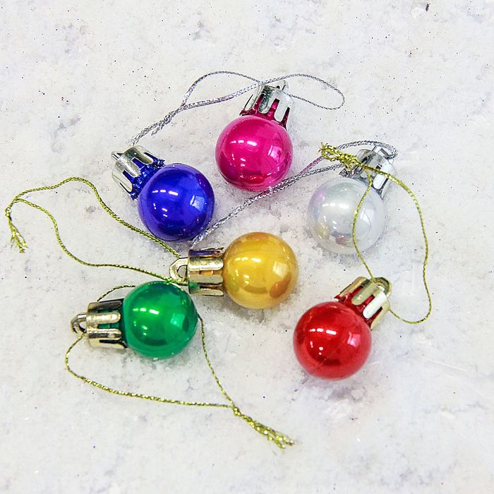 Набор шаров пластик d-1,7 см 24 шт жемчужная капель