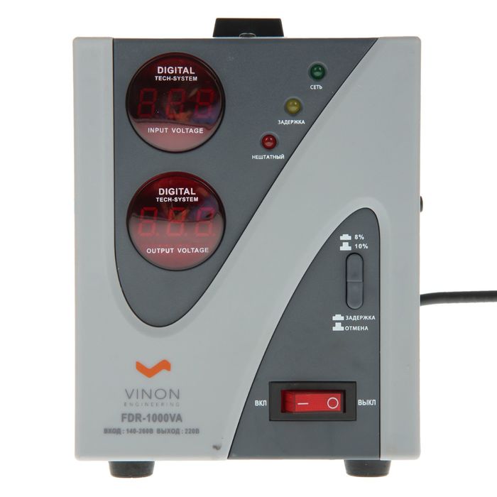 Стабилизатор сетевой Vinon FDR-1000VA, цифровой, релейный