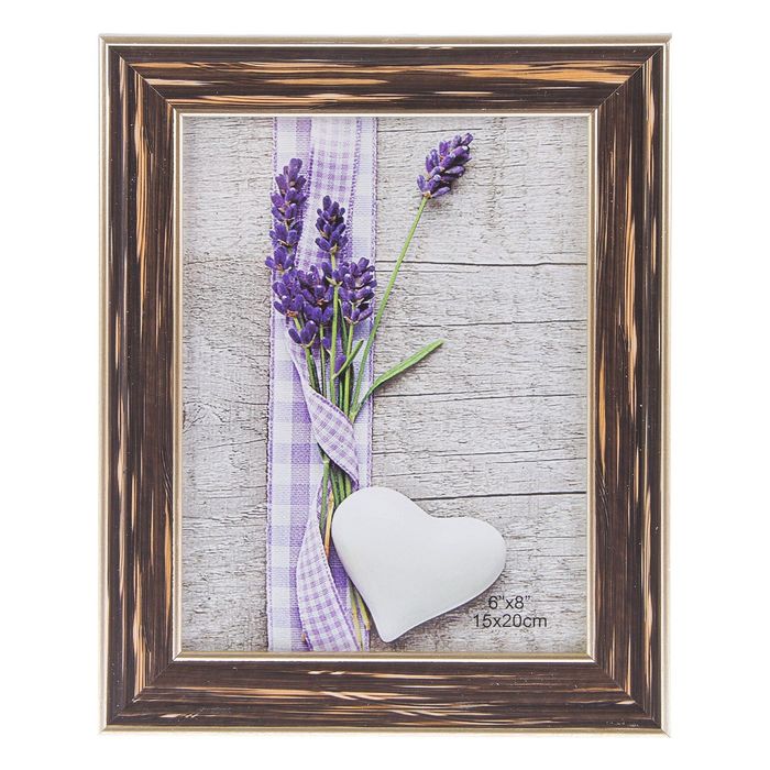 Фоторамка пластик 15х20 см "Зебрано с серебристой обводкой" 24,5х19,5 см