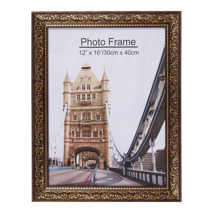 Фоторамка пластик 30х40 см "Золотой узор на шоколаде" 46х36 см