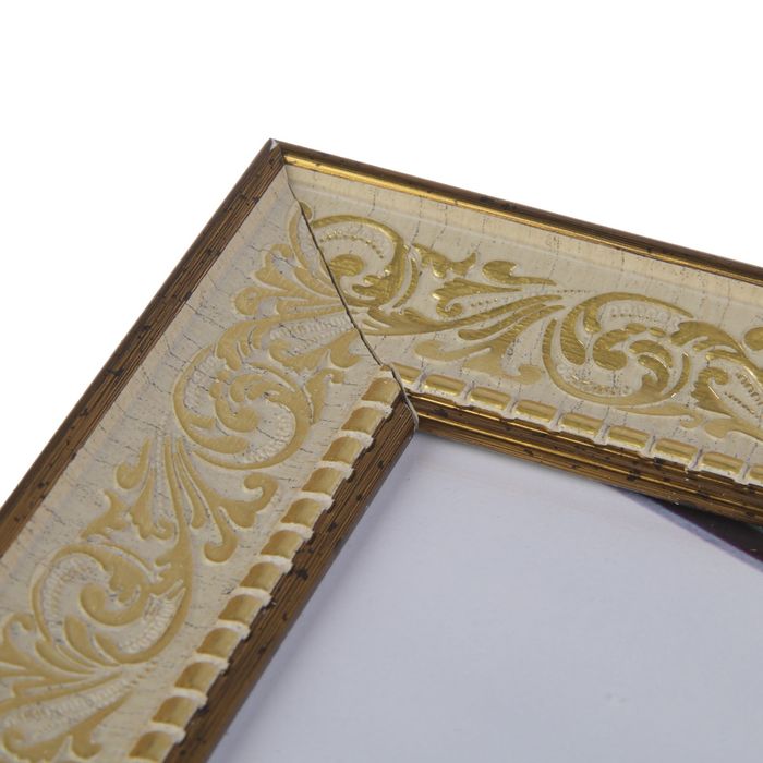 Фоторамка пластик 30х40 см "Золотой узор на белом песке" 46х36 см