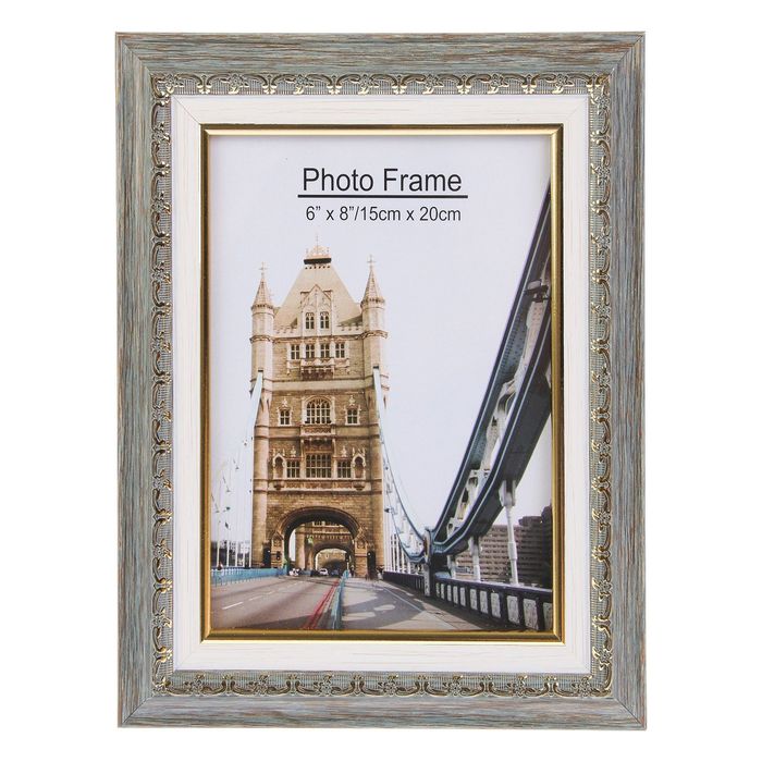 Фоторамка пластик 15х20 см "Роскошь" серое дерево 27х22 см