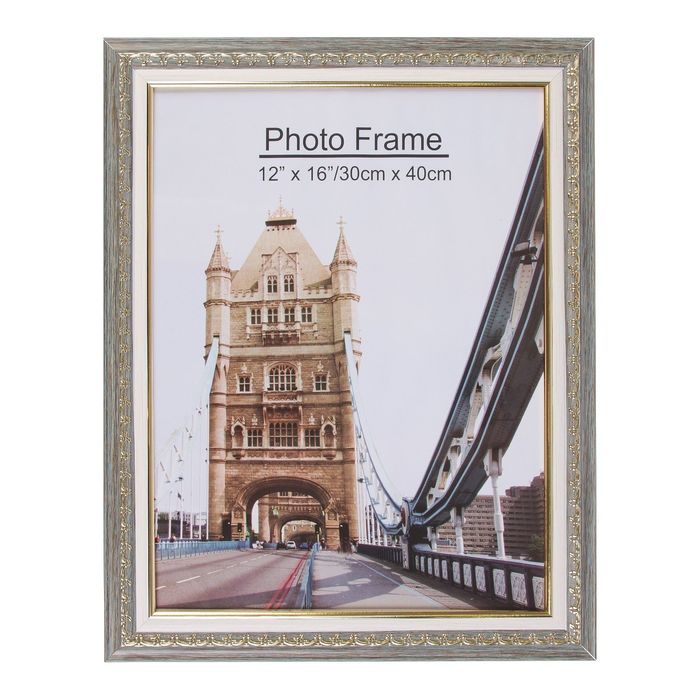 Фоторамка пластик 30х40 см "Роскошь" серое дерево 47х37 см