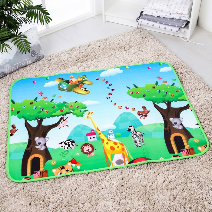 Коврик детский на фольгированной основе «Жирафик», размер 119х89 см