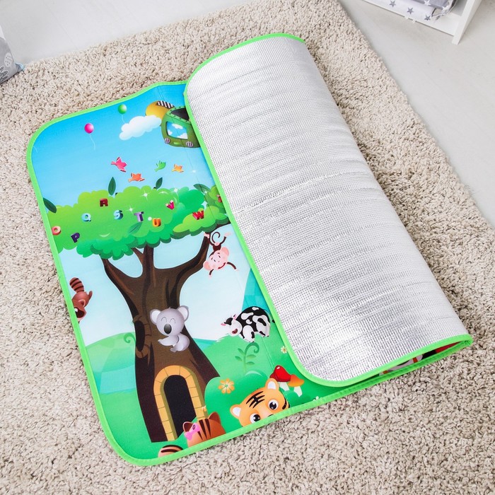 Коврик детский на фольгированной основе «Жирафик», размер 119х89 см