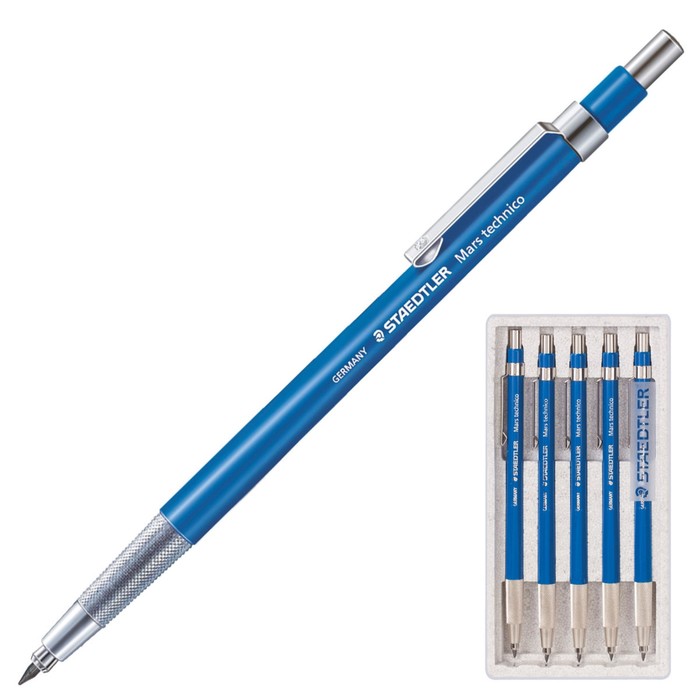 Карандаш цанговый 2.0 мм Staedtler, с клипом и точилкой, HB 780 C