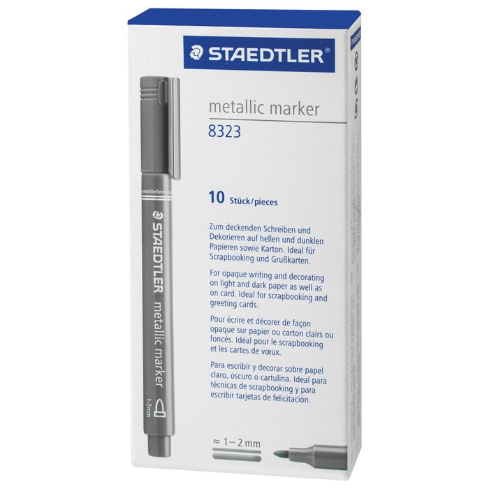 Маркер перманентный для декора 2.0 мм Staedtler серебряный металлик