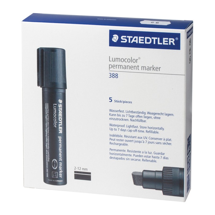 Маркер перманентный скошенный 2.0-12.0 мм Staedtler Lumocolor, зелёный