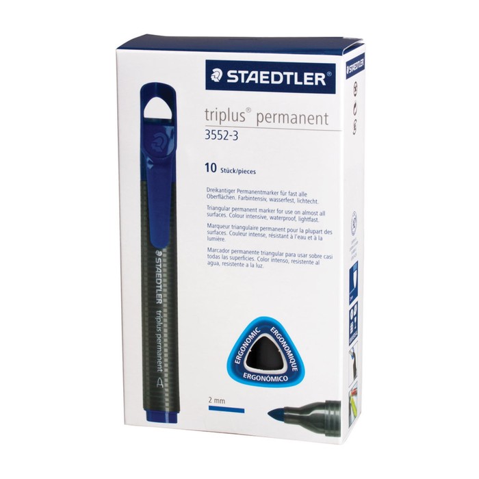 Маркер перманентный 2.0 мм Staedtler Triplus, синий