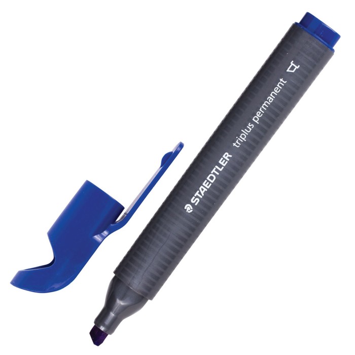 Маркер перманентный скошенный 3.0-5.0 мм Staedtler Triplus, трехгранный, синий