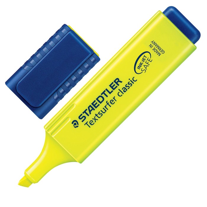 Маркер-текстовыделитель 5.0 мм Staedtler Textsurfer classic, флюоресцент жёлтый 364-1