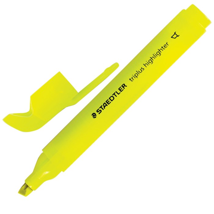 Маркер-текстовыделитель 5.0 мм Staedtler Triplus, трёхгранный корпус, неон жёлтый 3654-1