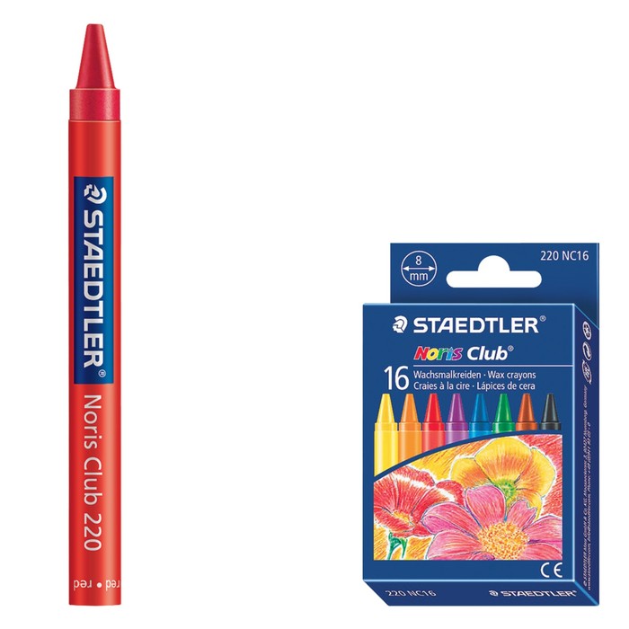 Мелки восковые 16 цветов Staedtler Noris Club