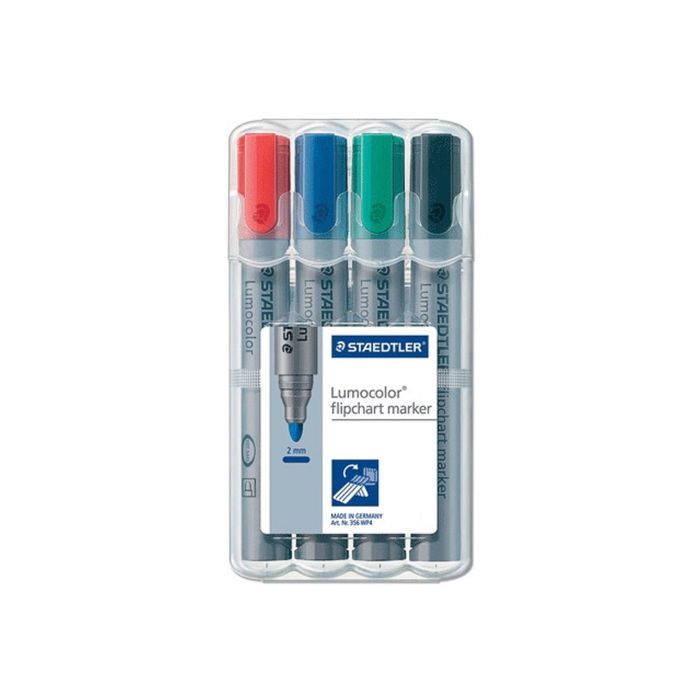 Набор маркеров для флипчарта 4 цвета 2.0 мм Staedtler, 356 WP4