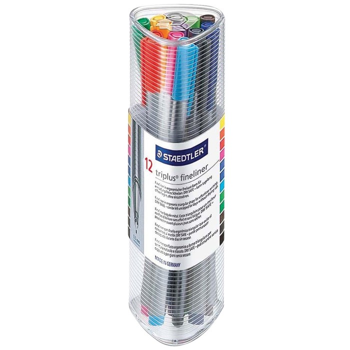 Набор ручек капиллярных 12цв Staedtler 0,3мм линер, трехгран 334 PR12