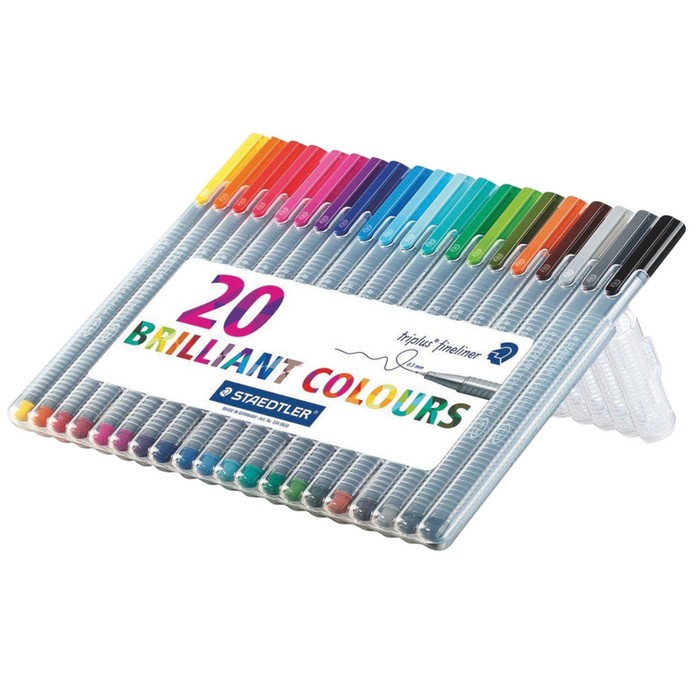Набор ручек капиллярных 20цв Staedtler 0,3мм линер, трехгран 334 SB20