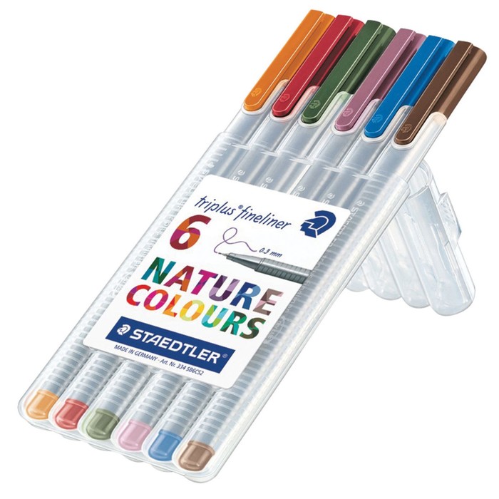 Набор ручек капиллярных 6цв Staedtler 0,3мм линер, трехгран, стандартные 334 SB6CS2