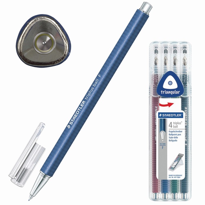 Набор ручек шариковых 4цв. Staedtler Triplus Ball 0,3мм, трехгран 431 FSB4