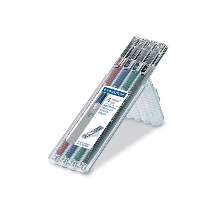 Набор ручек шариковых 4цв. Staedtler Triplus Ball 0,45мм, трехгран 431 MSB4
