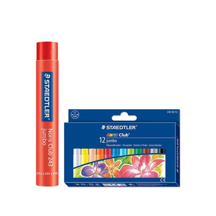 Пастель художеств утолщ масляная 12цв Noris Club Jumbo в картон коробке, европодв 243 NC12