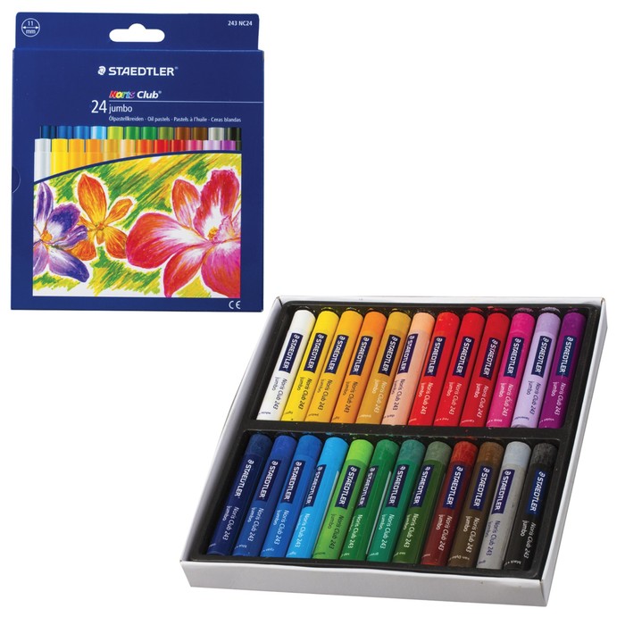 Пастель художеств утолщ масляная 24цв Noris Club Jumbo в картон коробке, европодв 243 NC24