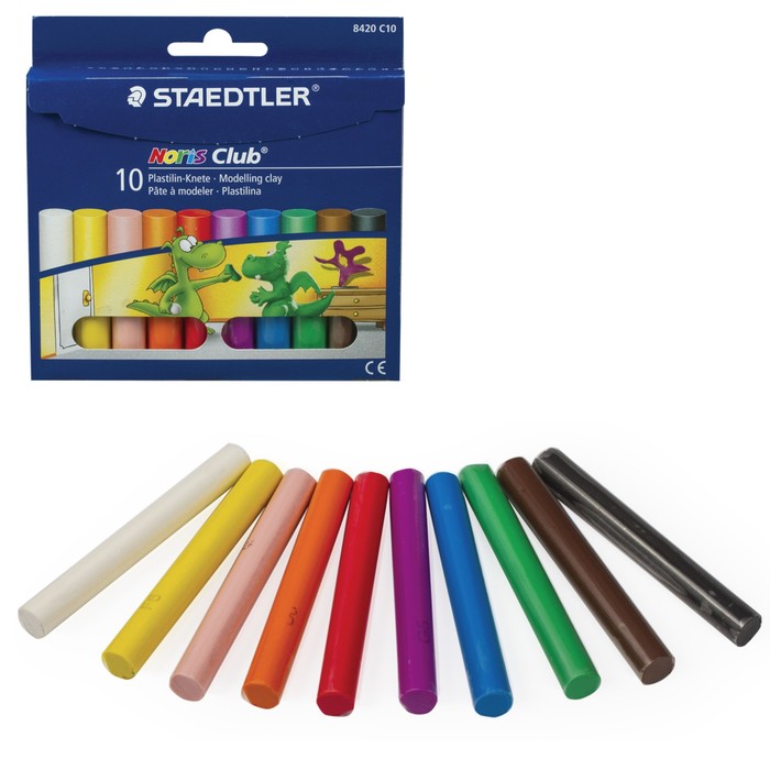 Пластилин 10цв 200г Staedtler Noris Club 8420 C10