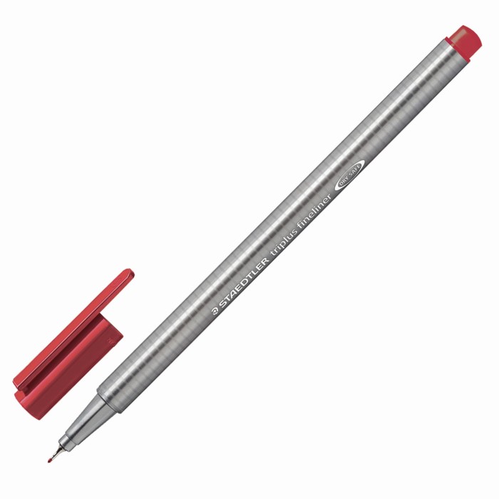 Ручка капиллярная Staedtler 0,3 мм, трехгран, линер, карминно-красная 334-29