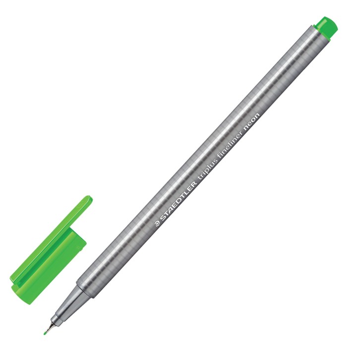 Ручка капиллярная Staedtler 0,3 мм, трехгран, линер, неоновая зеленая 334-501