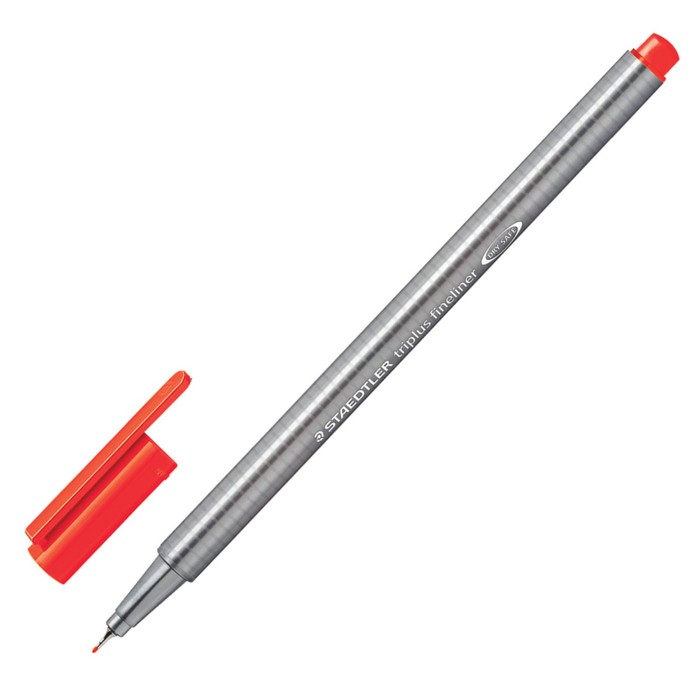 Ручка капиллярная Staedtler 0,3 мм, трехгран, линер, неоновая красная 334-201