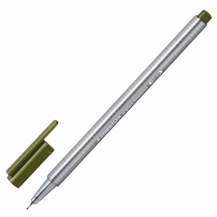 Ручка капиллярная Staedtler 0,3 мм, трехгран, линер, оливковая 334-57