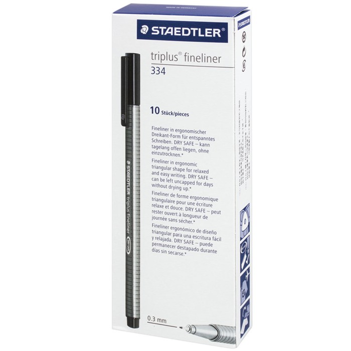 Ручка капиллярная Staedtler 0,3 мм, трехгран, линер, синий фаянс 334-63