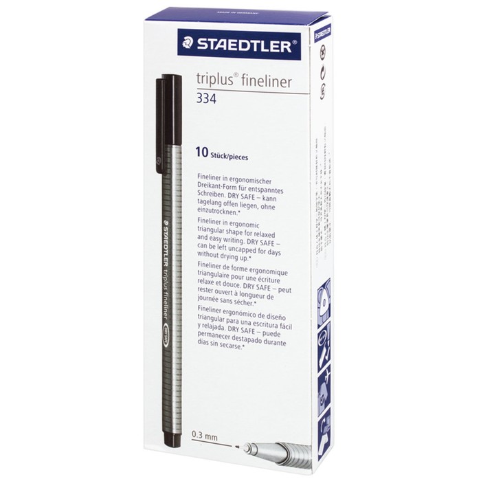 Ручка капиллярная Staedtler Triplus 0,3 мм, трехгран, игловидн, черная 334-9