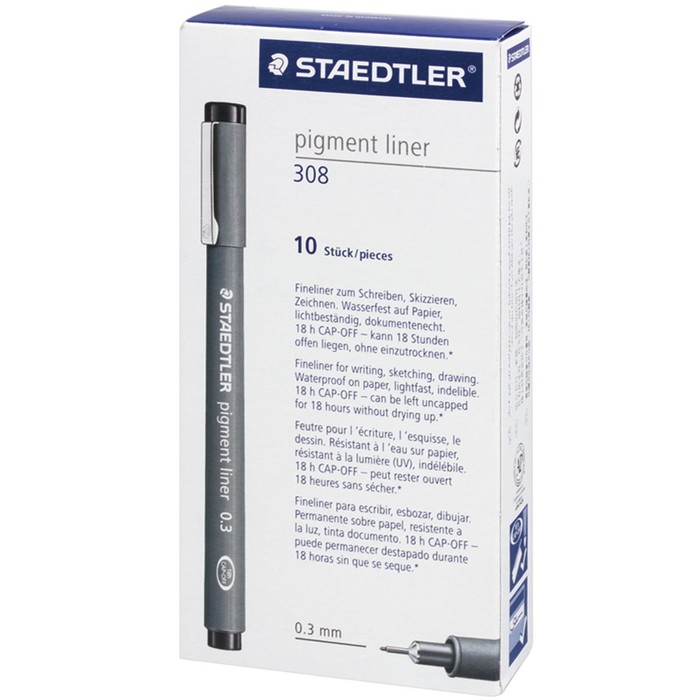 Ручка капиллярная для черчения Staedtler линер, черная 0,3 мм 308 03-9