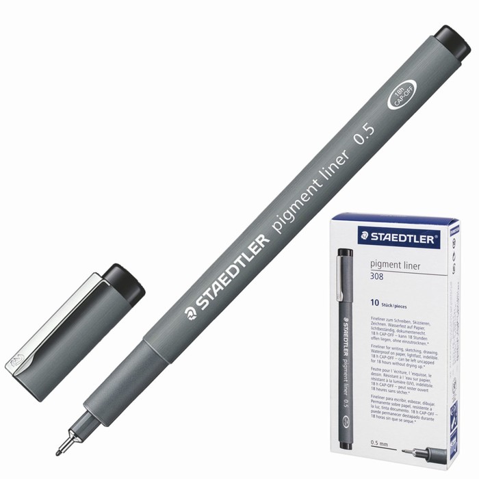 Ручка капиллярная для черчения Staedtler линер, черная 0,5 мм 308 05-9