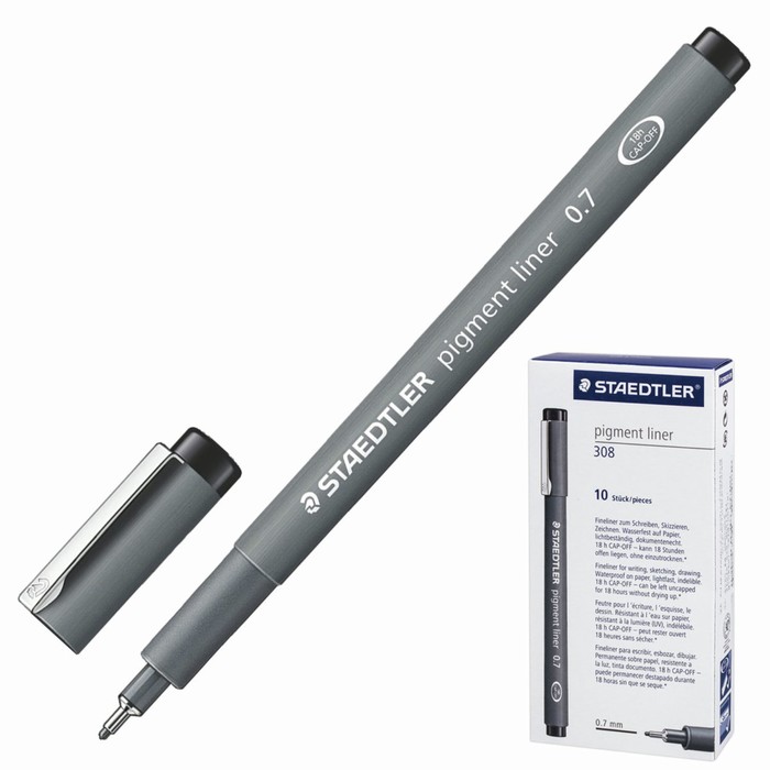 Ручка капиллярная для черчения Staedtler линер, черная 0,7 мм 308 07-9