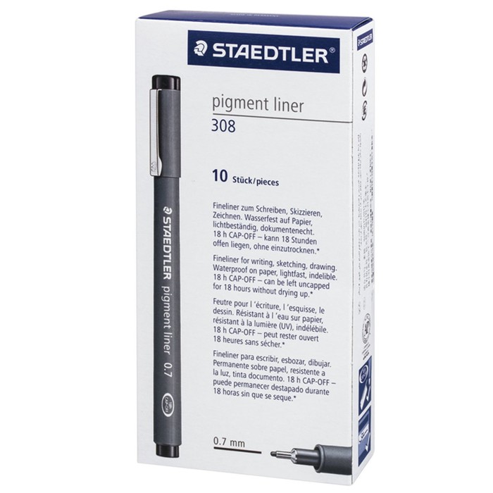 Ручка капиллярная для черчения Staedtler линер, черная 0,7 мм 308 07-9