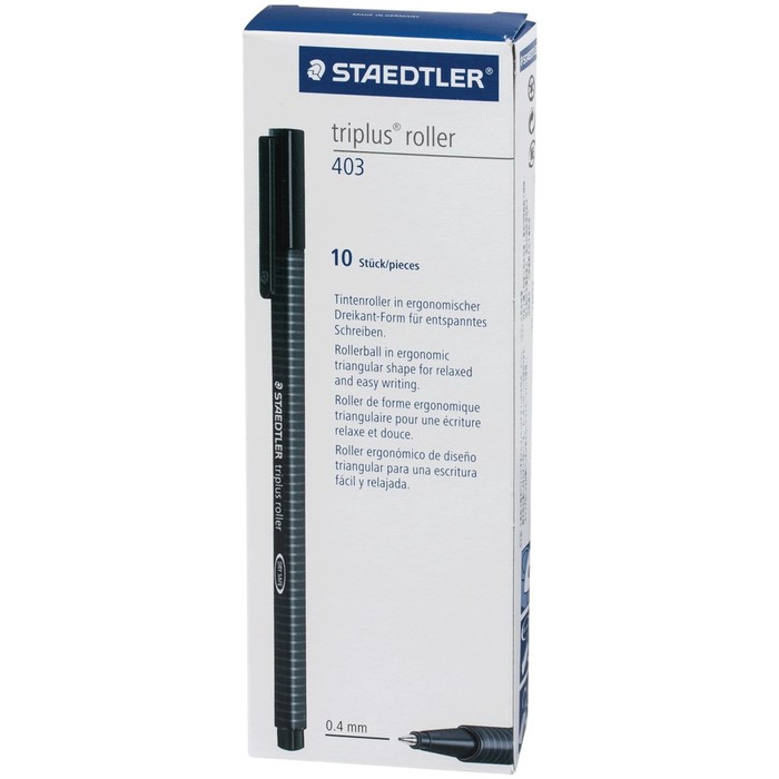 Ручка-роллер Staedtler Triplus 0,4мм трехгран, черная 403-9