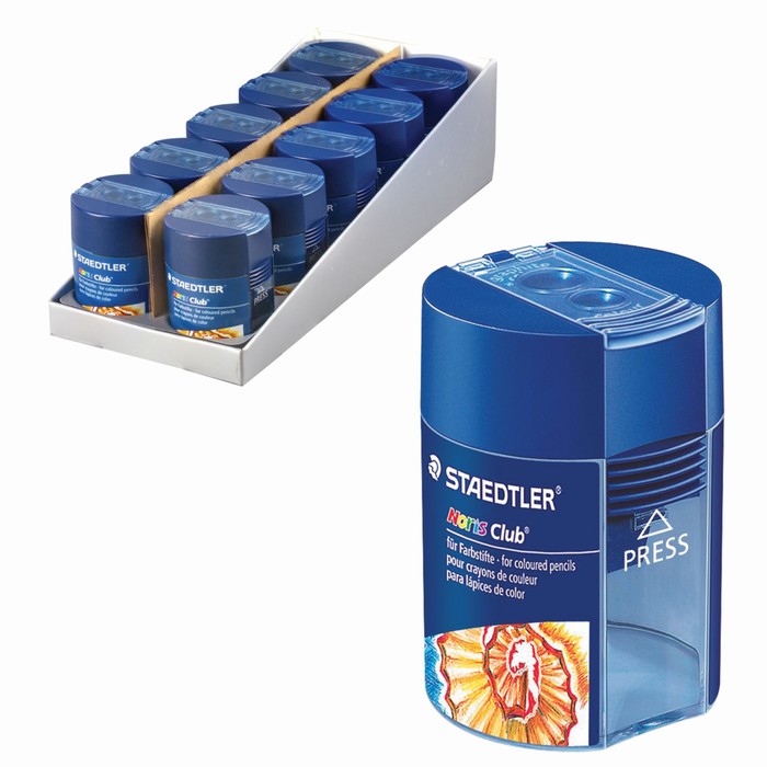 Точилка Staedtler Noris Club контейнер 2 отверстия, круглая 512002