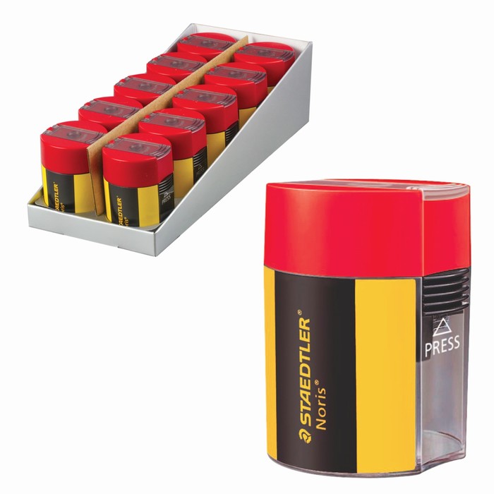 Точилка Staedtler Noris контейнер 1 отверстие, круглая, пластиковая, 511004