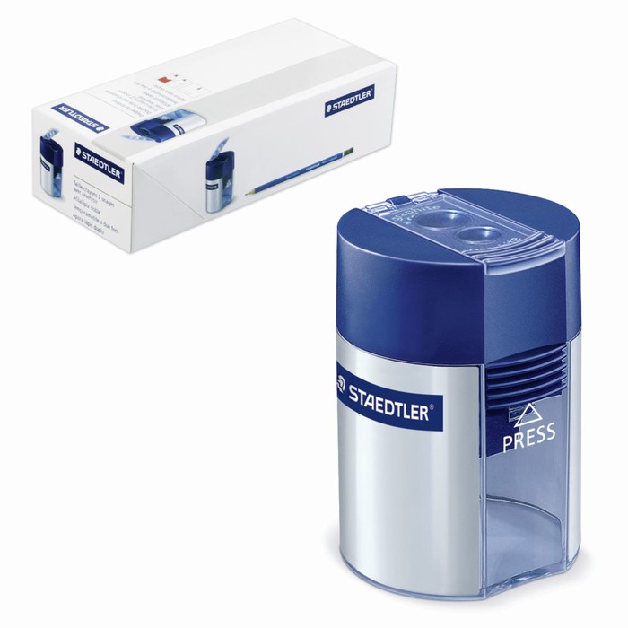 Точилка Staedtler контейнер 2 отверстия, круглая, пластиковая 512 00103