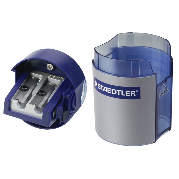 Точилка Staedtler контейнер 2 отверстия, круглая, пластиковая 512 00103