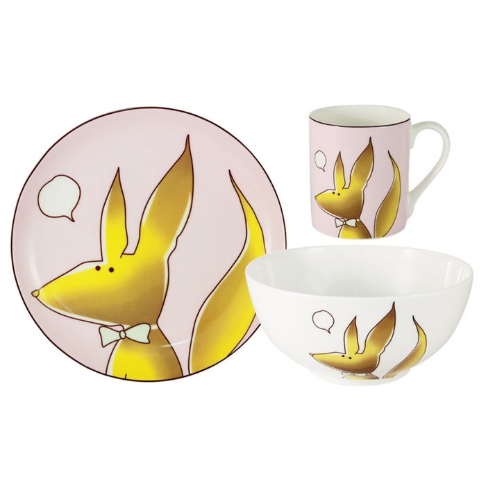 Набор из трех предметов "Лисёнок": кружка, тарелка, миска