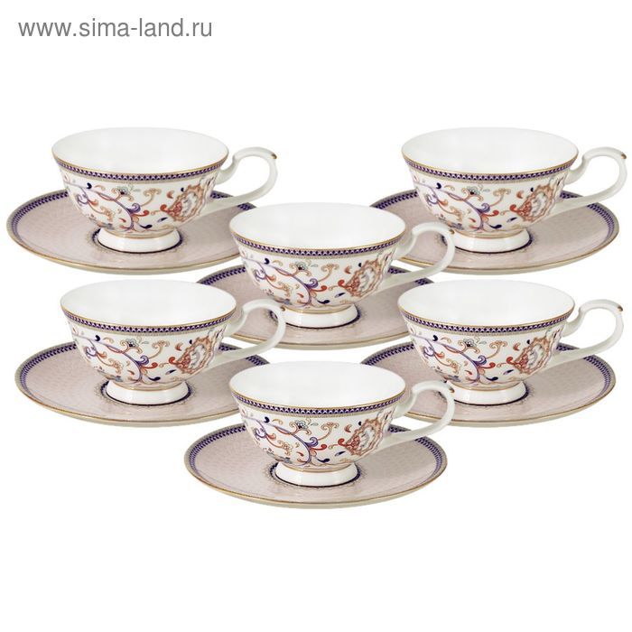 фото Набор 12 предметов "королева анна", 6 чашек, 6 блюдец emily