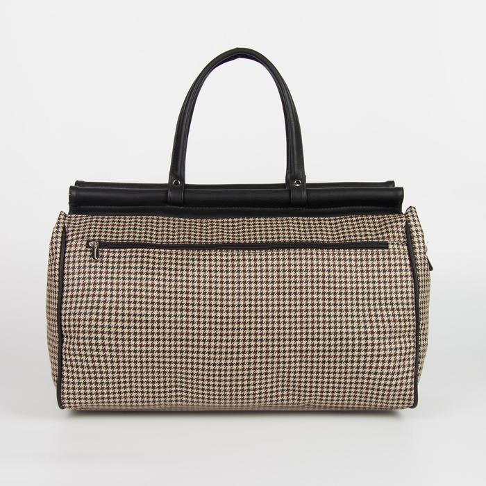 Сумка дорожная, 1 отдел на молнии, наружный карман, принт гусиная лапка